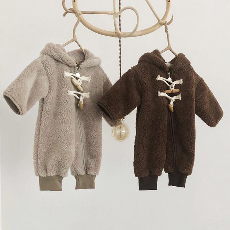 

2021 New Winter Baby Costume Boys and Girls Thicken Warm Plush Rompers Pure Cotton Comfortable Infant Jumpsuit Newborn Clothes 5h1b, Romper1