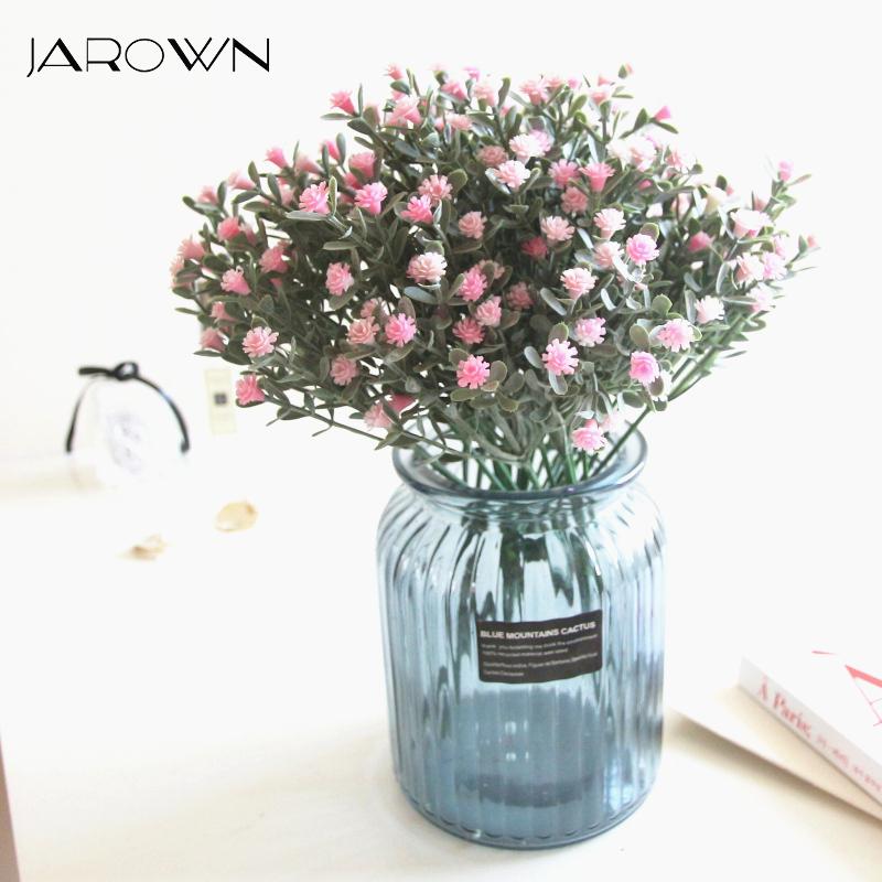 

JAROWN Simulation Flocking Gypsophila Artificial 7 Branch Plastic Small Bouquet For Wedding Decoration Fake Flowers Home Decor, Pink