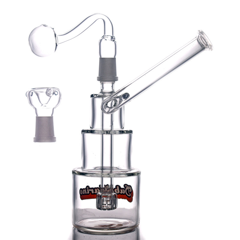 

IN stock 14mm glass beaker bongs 8inch smoking glass water pipe heady recycler dab rig inline matrix Birdcage perc with oil burner pipe