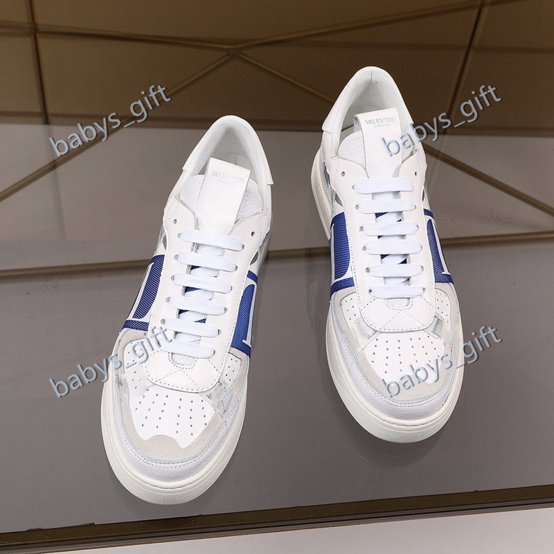 

2020 top new waterproof platform shoes Italian fashion men and women open sneakers with striped studs 1.1 high quality leather flat casual s
