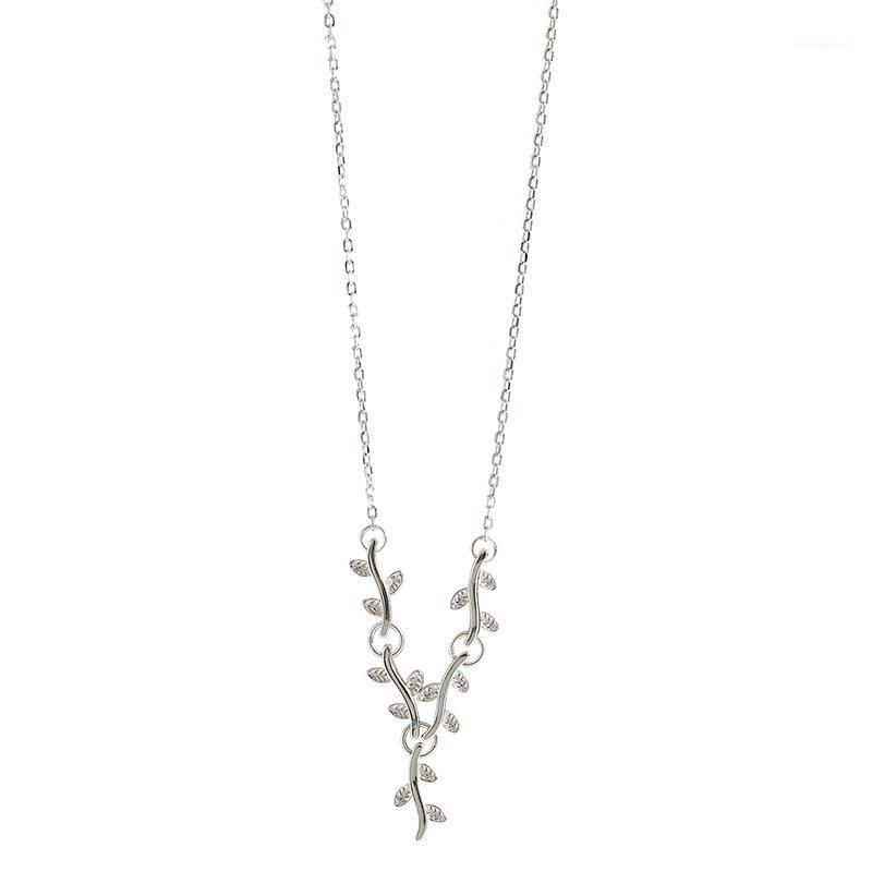 

Minimalist Tree Leaf Branch Pendant Necklace Connect With Cubic Zircon For Women Christams Gifts S-N4621