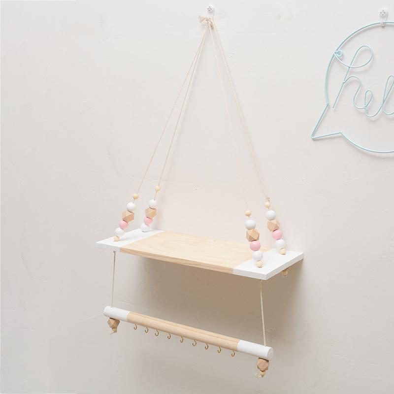 

Nordic Wooden Single Board Shelf Hook Creative Hanger Hook Home Decoration Accessories Wall Hooks Holder Coat Hanger Wall Decor