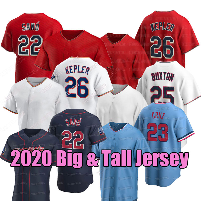 

2020 Big And Tall Jersey Miguel Sano Nelson Cruz Max Kepler J.A. HAPP Byron Buxton Sergio Romo Eddie Rosario Jorge Polanco Mitch Garver, 2020 season white flex base mens s-6xl