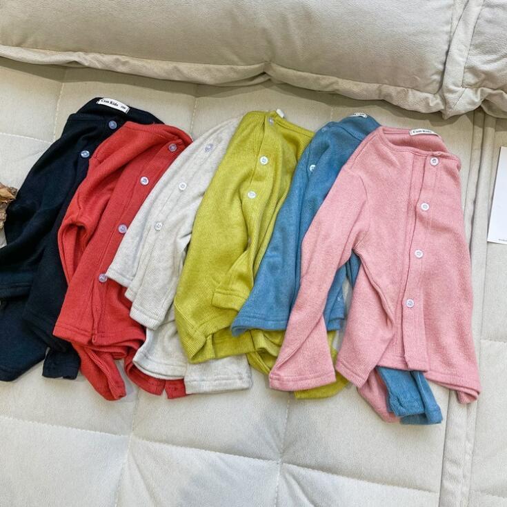 

2021 new girls knitted sweater cotton Spring fashion full sleeve girls cardigan 3-8 years YL653, Beige