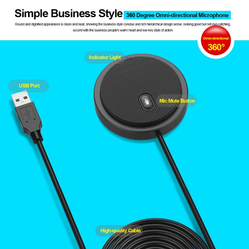 

10pcs USB Omni-directional Condenser Microphone Mic for Meeting Business Conference Computer Video Games Live Broadcast Sound
