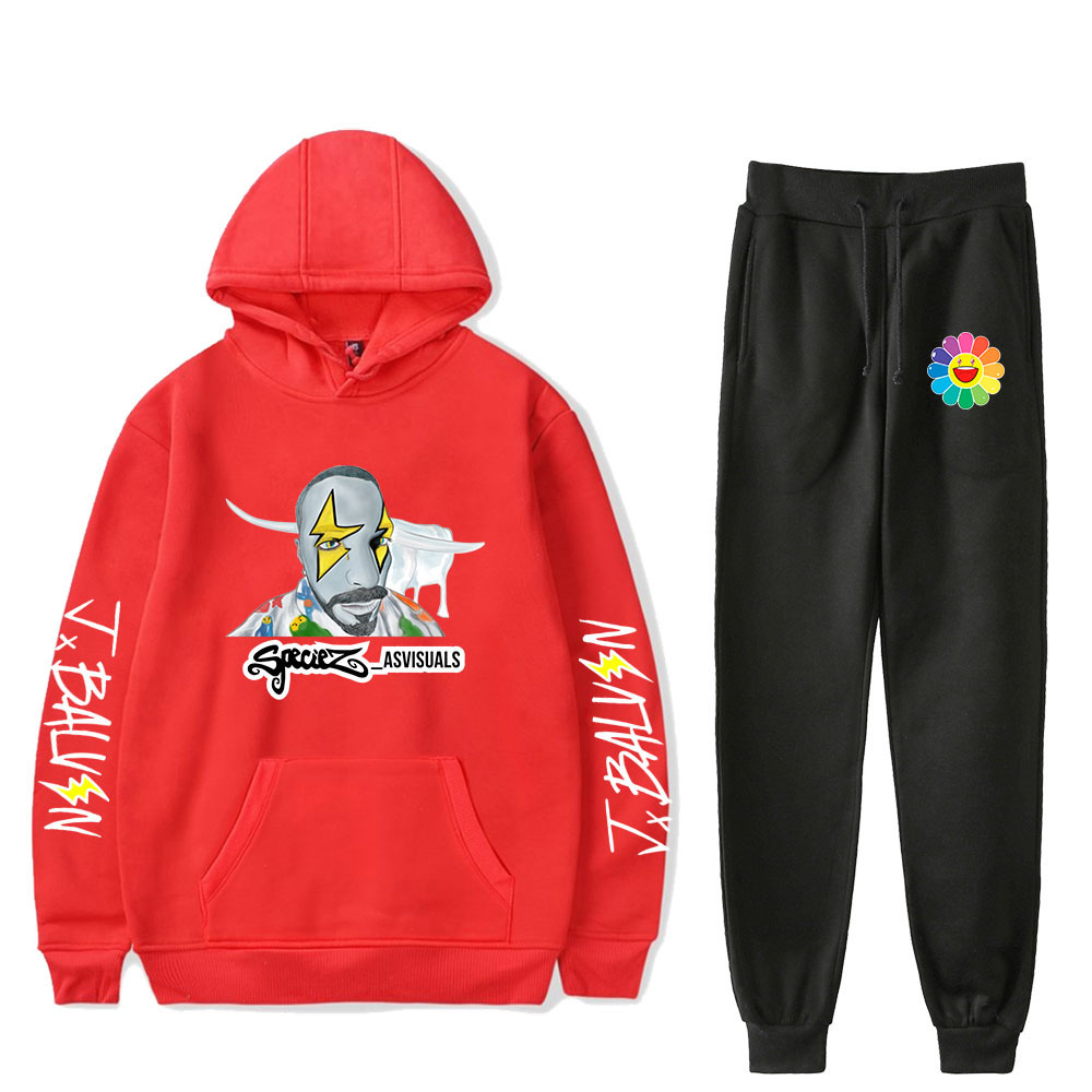 

J BALVIN Tracksuit Two Piece Set Women/Men Long Sleeve Hoodies+Jogger Pant Casual Unisex Streetwear&Pants Fashion CLothing, 001
