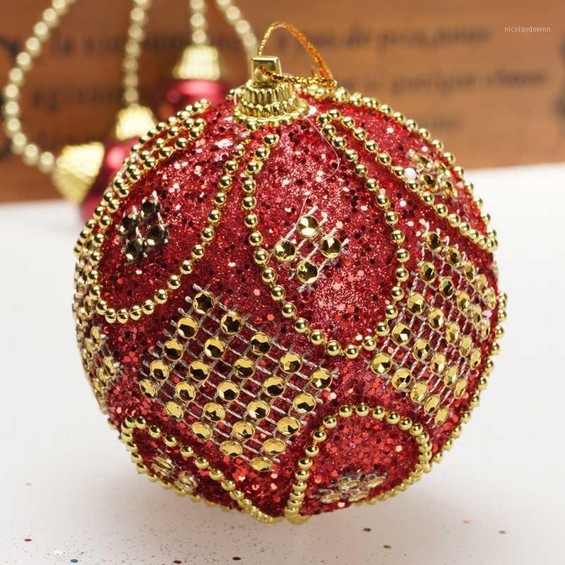 

Christmas Tree Balls 8cm Christmas Ball Bombki Glitter Ornaments Foam Decorative Balls Cristmas Tree Decoration1