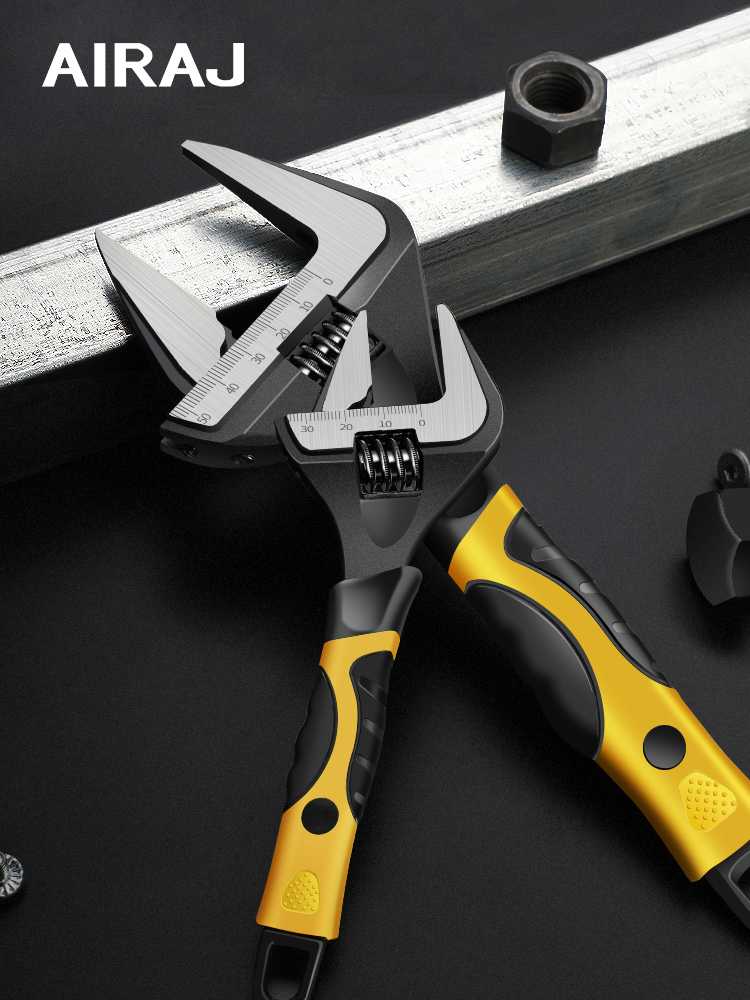 

AIRAJ 6/8/10/12 Inch Bathroom Wrench High Strength Household Adjustable Large Open Wrench High Quality Plumbing Repair Tool