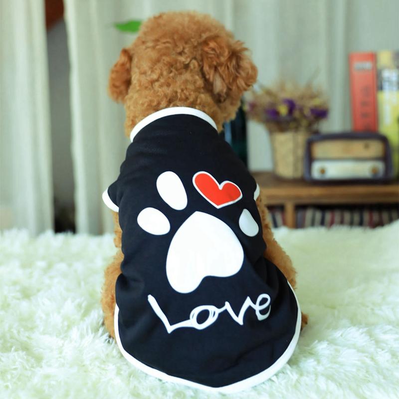 

Summer Cotton Vest T Shirt Dog Cat Dogs Clothes With Printed Heart Love Design Coat Pet Puppy Summer Apparel Clothes