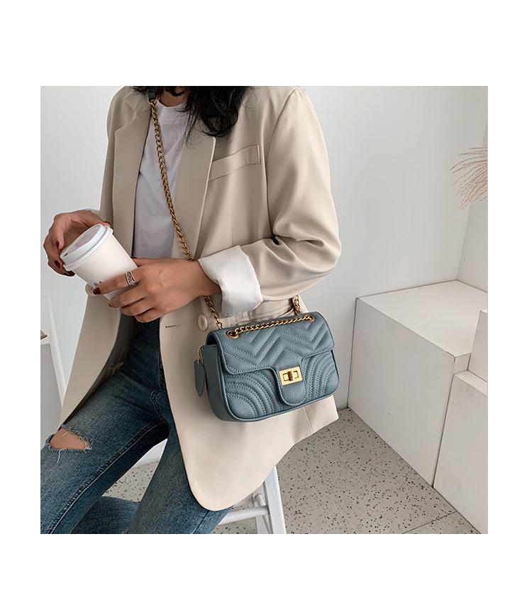 

Chain bag autumn and winter ladies fashion small square bag shoulder handbag messenger, White