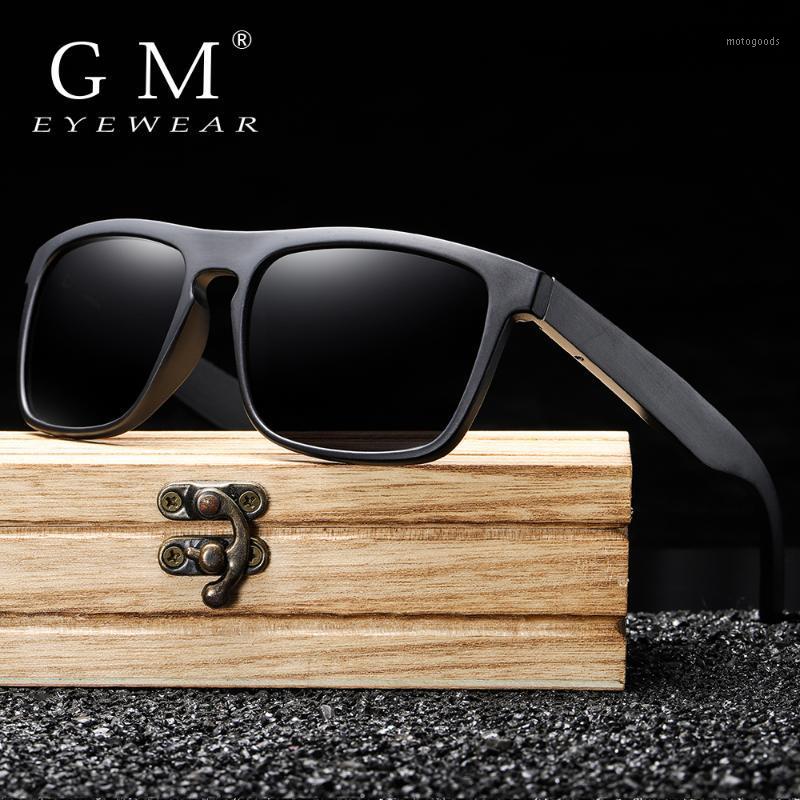 

GM New Arrivals Black Wooden Polarized Sunglasses for Men Bamboo Sunglasses Red UV400 Lenses Fashion Driving Shades S55231