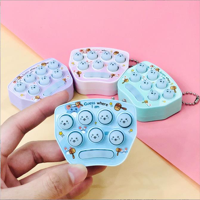 

Fidget Toys New Easter Cute fun mini handheld ground mouse children's toy game machine key chain lovely cartoon creative function GIFT PENDANT