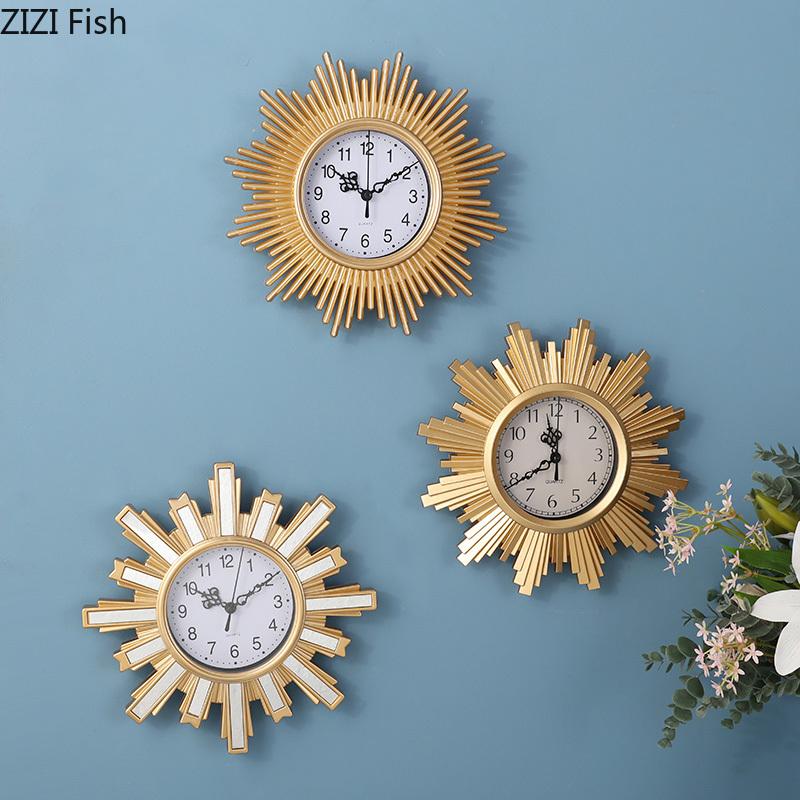 

25/35 Cm Unmotivated Decorative Wall Clock Snowflake Shape Hands Clock Ornaments Plastic Frame Timepiece Rustic Home Decor