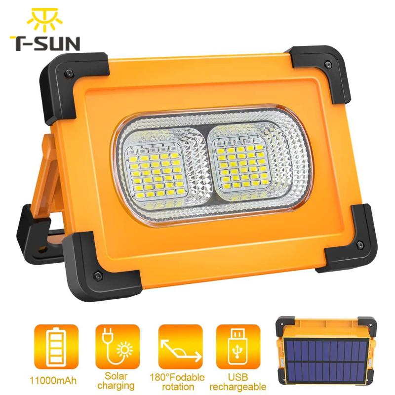 

80W 11000mAh Solar Portable Work Light USB+Solar Charging Solar Camping Lamp Super Bright Led Portable Spotlight LED