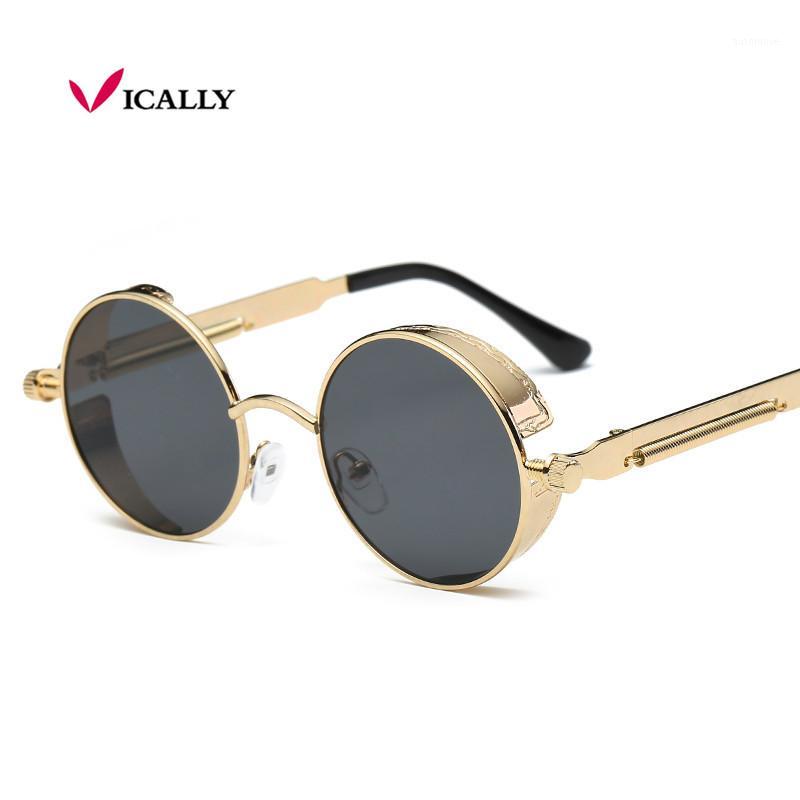

Gothic Sunglasses POLARIZED Men Steampunk Round Metal Frame Women Sun Glasses Eyewear Brand Designer High Quality UV4001