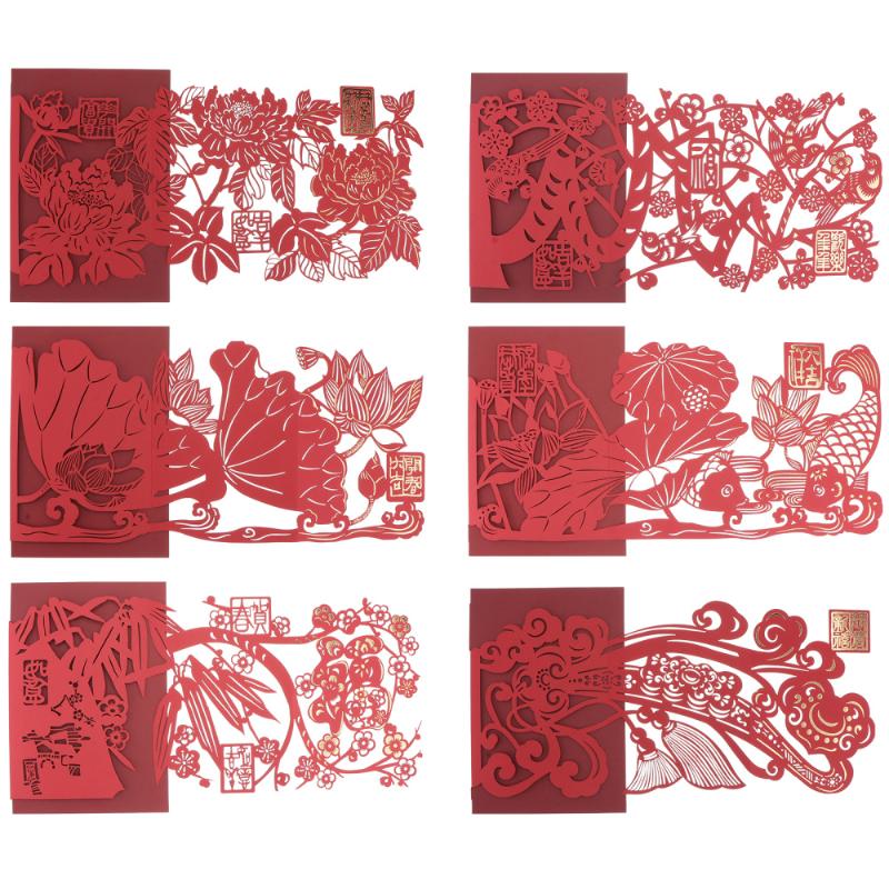 

6PCS 2021 New Year Greeting Cards Spring Festival Blessing Cards (Mixed Style