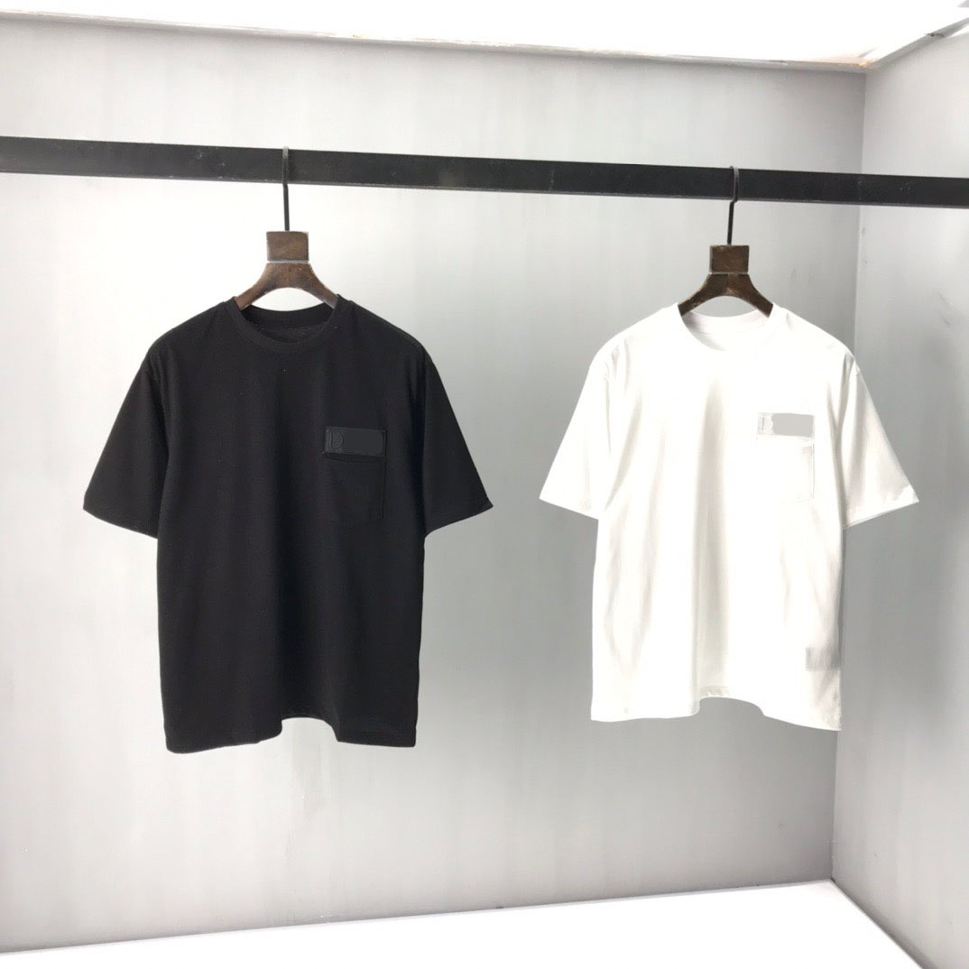 

2022ss Sweatshirt sand summer new high grade cotton printing short sleeve round neck panel T-Shirt Oversize Color: black white t433