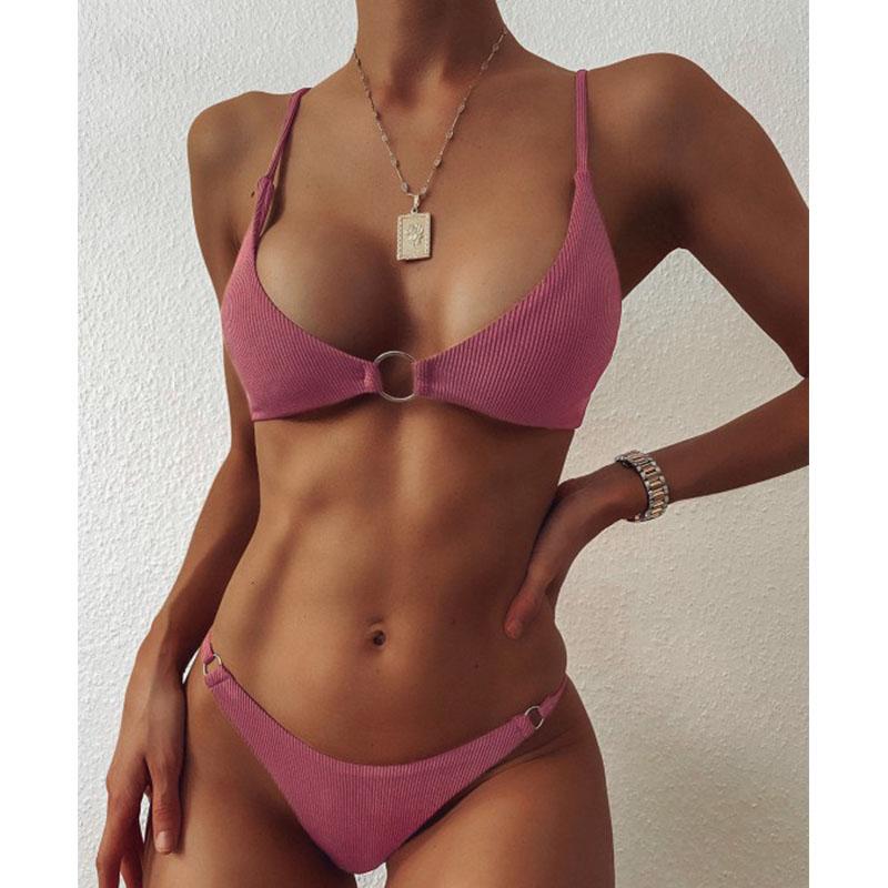 

Women's Swimwear Two Piece Swimsuit Woman Solid Sexy Bikini Set Circle Brazilian Bikinis Bathing Suit For Female Beachwear Biquini, White;black