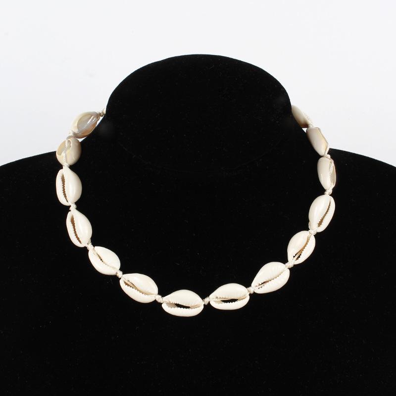 

Fashion Exquisite Rope Chain Shell Necklace Statement Women Sea Choker Collares Jewelry Chokers, Golden;silver