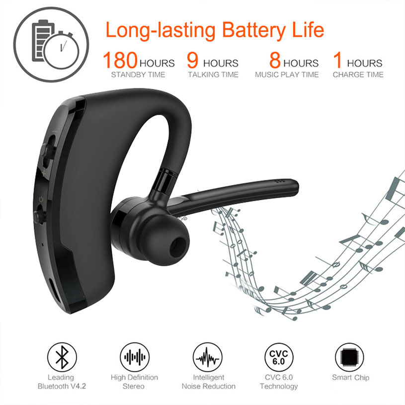 

In Stock! V8 TWS Bluetooth Earphones headphone CSR Business Stereo Earphones With Mic Wireless Voice for iphone 12 mini 11 xs max, Black