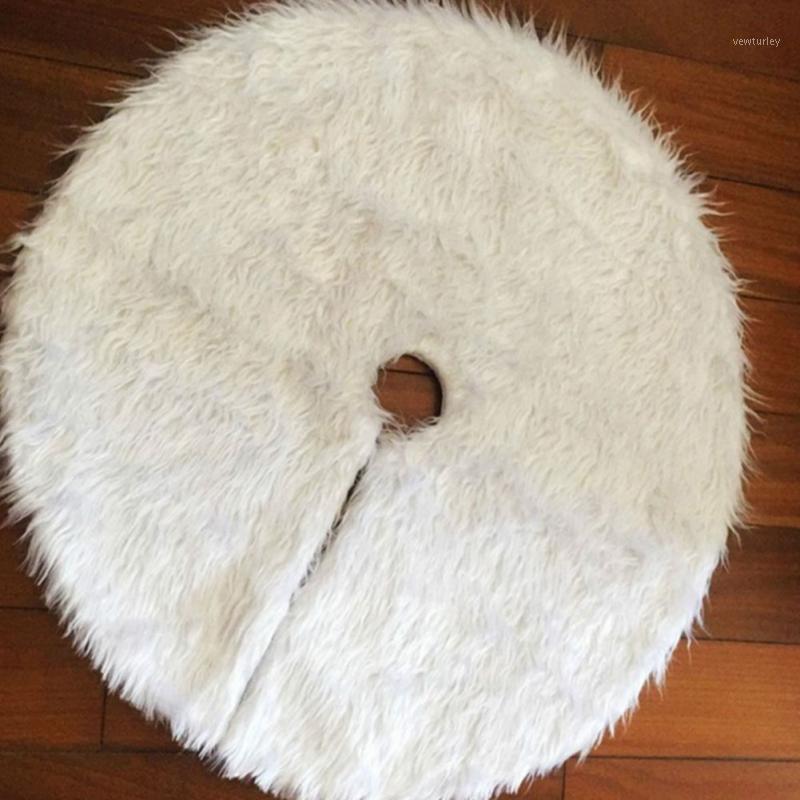 

78cm 90cm Christmas Tree Skirt Plush White Long Plush Christmas Tree Deco Mat Home Decor1