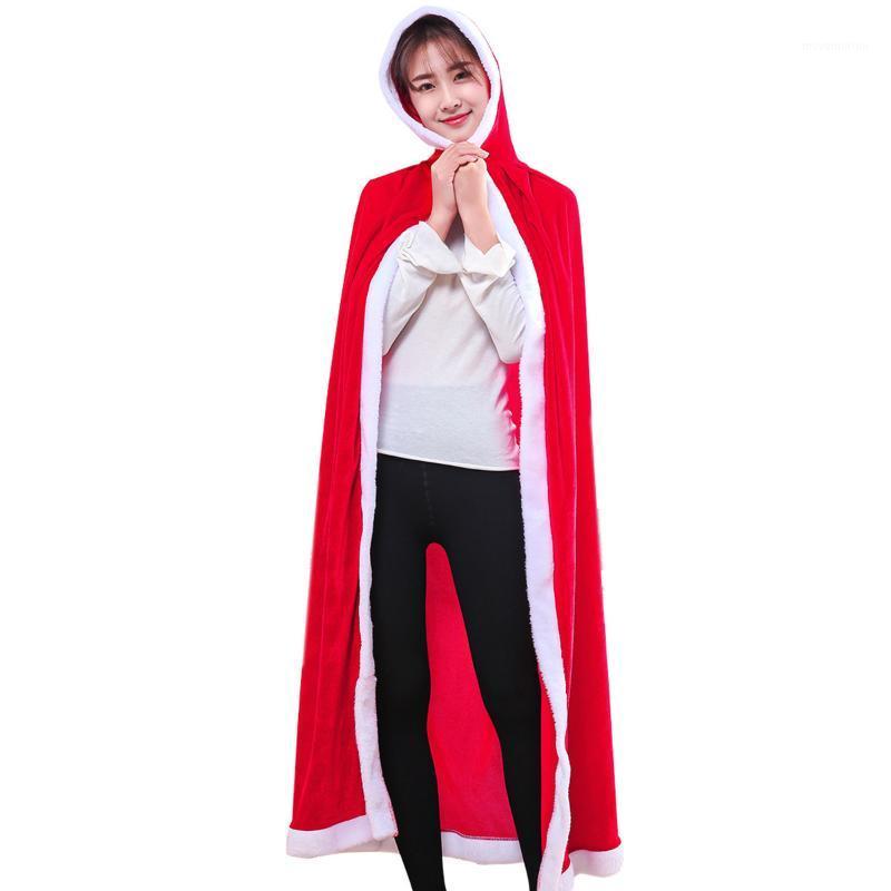 

Christmas Cape, Soft Velvet Long Red Hooded Cloak Santa Cosplay Costume for Women Girls1