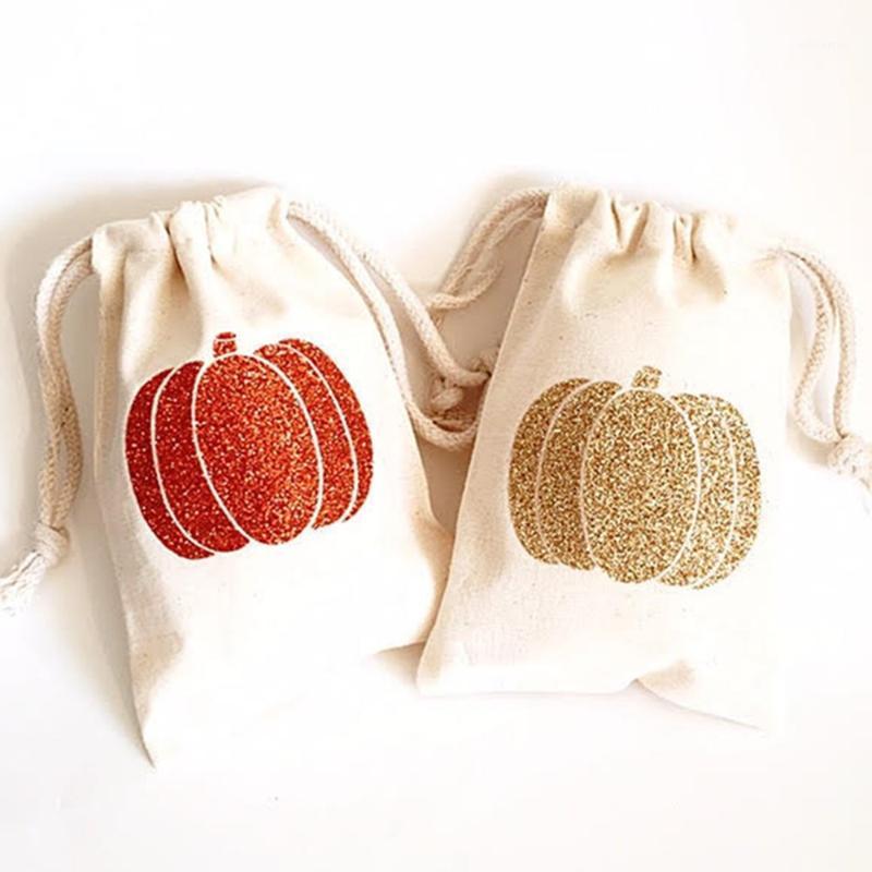 

personalized Rustic Wedding bags Decor Glitter Pumpkin Fall Wedding bags Holiday table decor cutom Bachelorette party kit bag1