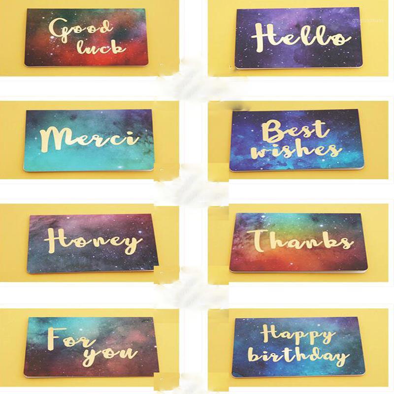 

Dreamly Star Card Purple Blue Green Yellow Star Gradient Bronzing Letter New Year Wedding Gift Box Gift Bag Paper Thank You Card1