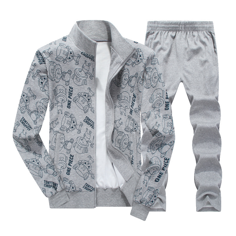 

2021 New Spring Autumn Sporting Suit Two Piece Sweatsuit Jacket+pant Print Tracksuit for Men Set Clothing Vq5y, Blue