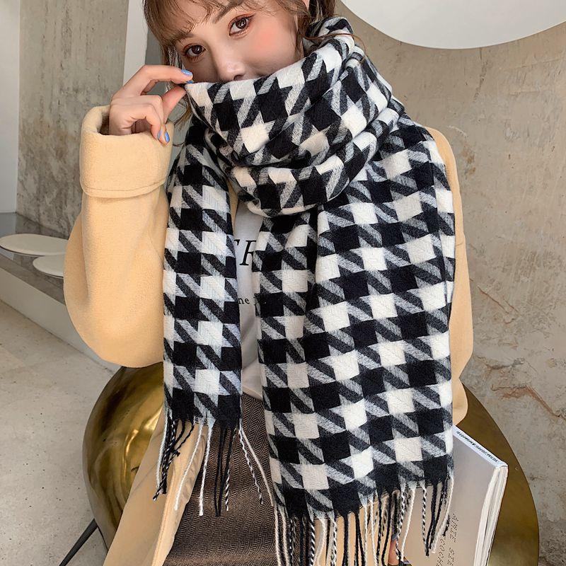 

New Autumn and Winter Women's Imitation Cashmere Scarf In 2021. Thick Warm and Color Contrast Shawl. Scarves for Boys Girls