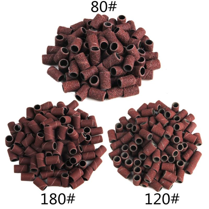 

300pcs/set Nail Art Sanding Bands Cutters For Manicure 80/120/180# Milling Cutter For Removing Gel Varnish Cutters Pedicure