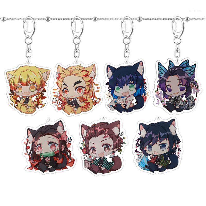 

Anime Demon Slayer Kimetsu No Yaiba Keychain Tanjirou Nezuko Zenitsu Shinobu Kyoujurou Acrylic Keyring Blade of Ghost Pendant1