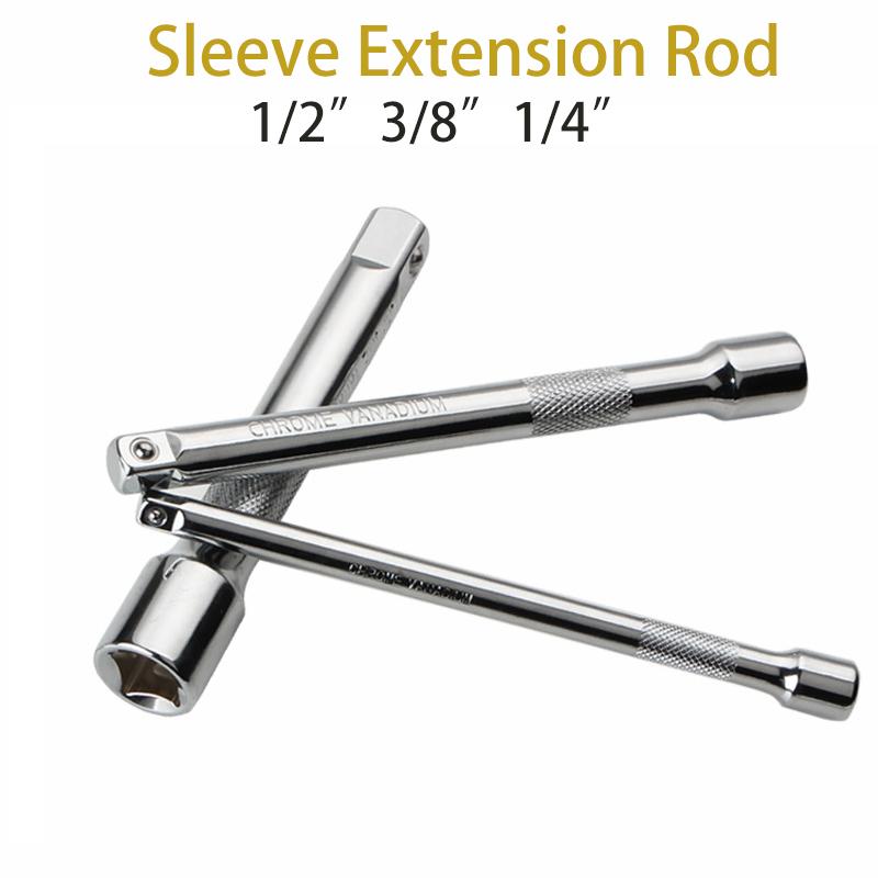 

1/2"3/8"1/4" 250mm Sleeve Extension Rod Ratchet Wrench Adapter Extension Bar Set Auto Repair Durable Socket Hand Tools Extender