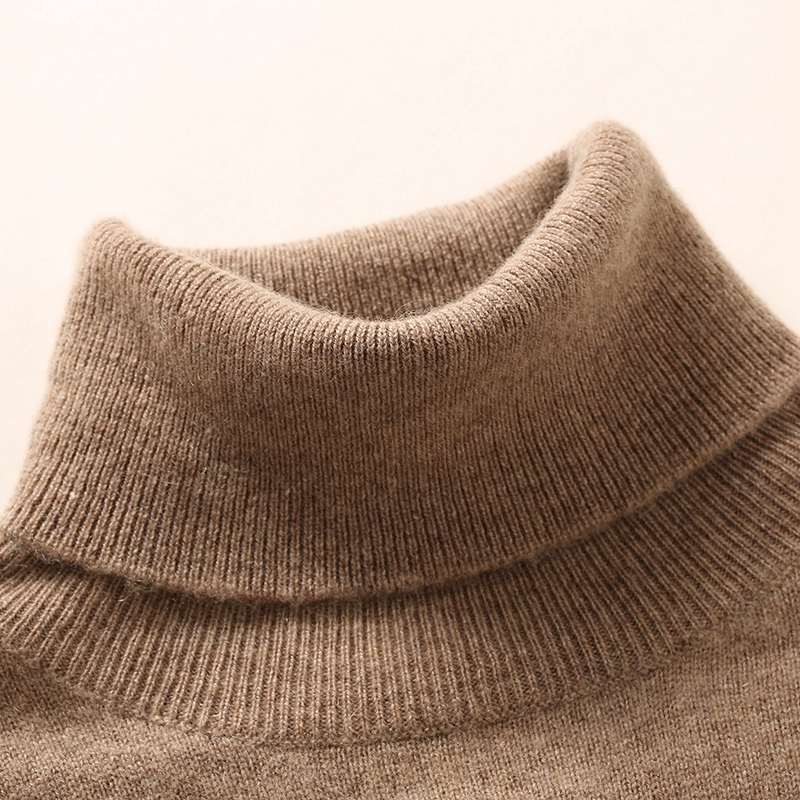 

2021 New Women 100% Pure Goat Cashmere Knitting Pullovers 20colors Turtleneck Soft Warm Sweater Top Grade Standard Clothes Ladies Tops Fiot, Camel