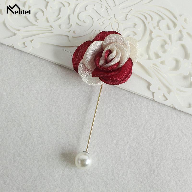

Meldel Boutonniere Corsage Wedding Buttonhole Fabric Flowers Groom Boutonniere Man Wedding Marriage Corsage Pins Brooch, Green