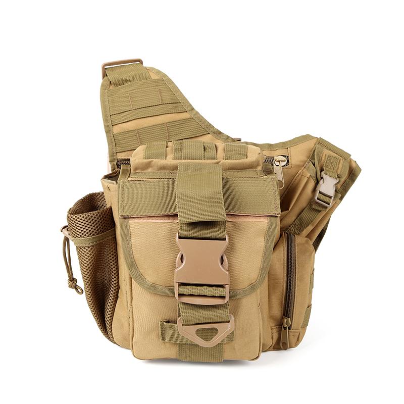 

Tactical Shoulder Bag Camera Bag Men Women 600D Oxford Army Outdoor Waist Pack Chest for Hunting Camping Climbing, Army green