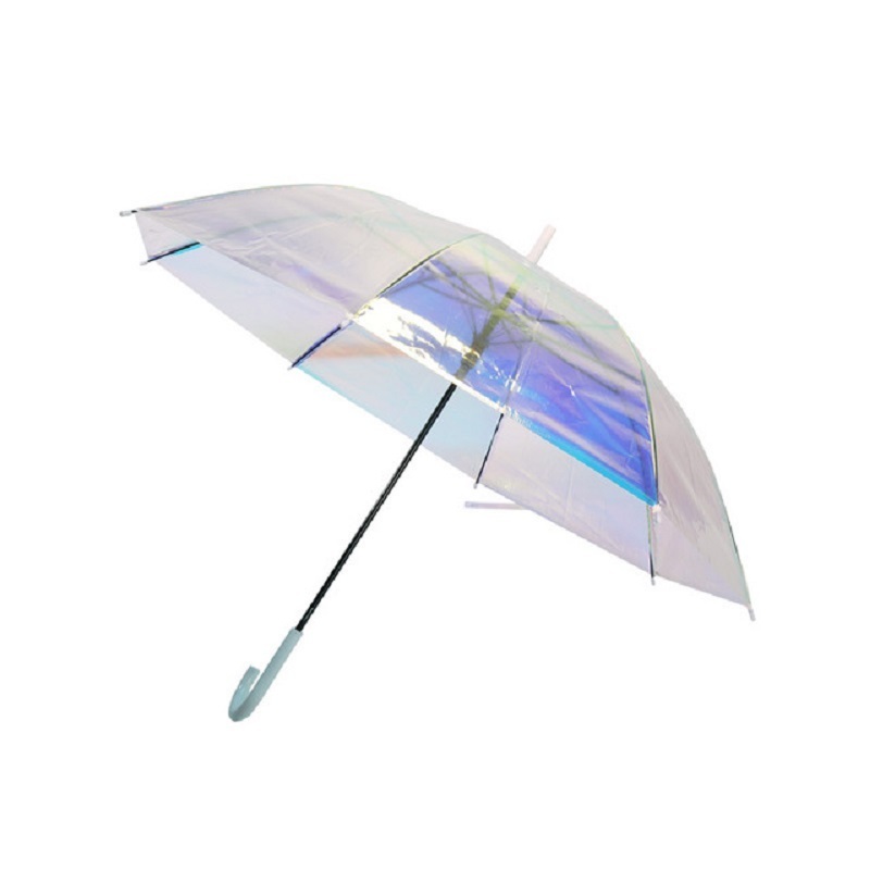 

Fashion Laser Iris Transparent Ms. Apollo Waterproof UV Super Size Fresh Long Handle Umbrella Rain 201112