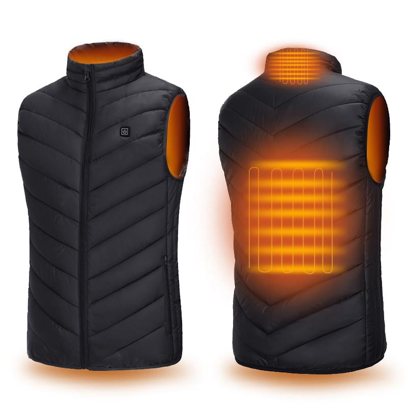 

ZYNNEVA 2020 Heated Vest USB Winter Heating Jacket Men Women Electric Warm Clothing Hunting Fishing Hiking Big Size GC1101H, Red