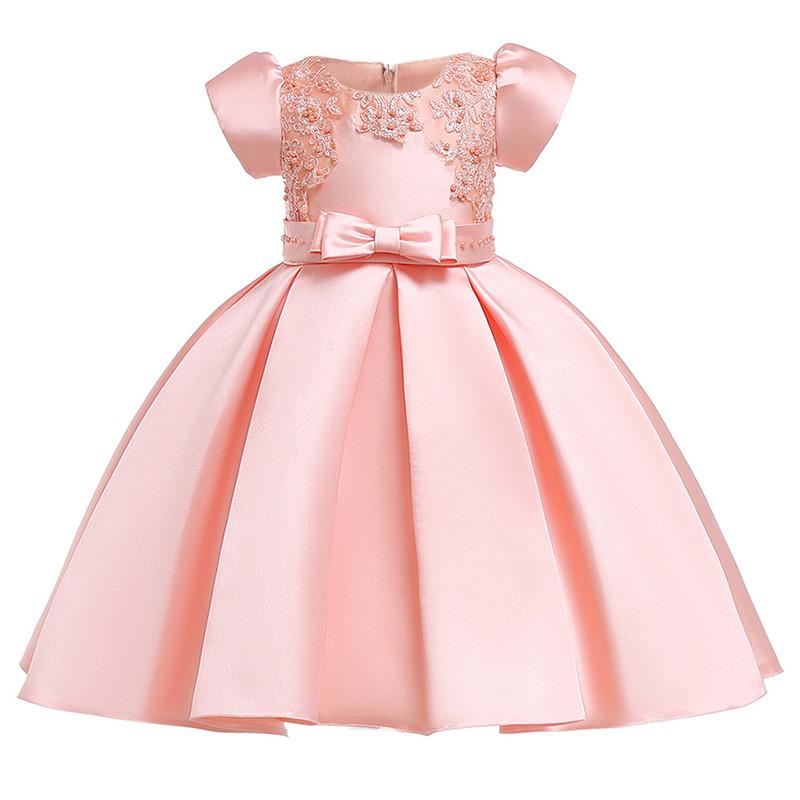 

Girl's Dresses Children's Party Dress Flower Girl For Weddings First Communion Beaded Short Sleeve Baby Tutu Costume L5073, Red;yellow