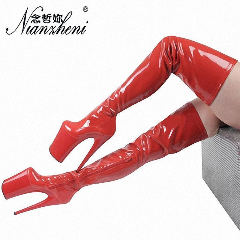 

2020 new style slim sexy super high heel solid color off the knee boots sexy fashion High Heel Boots dance1, White