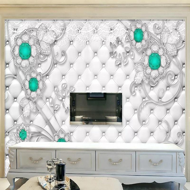 

New Custom 3D Large Mural Wallpaper Three-dimensional fresh daisy jewelryy children's room TV Background living Bedroom, As show