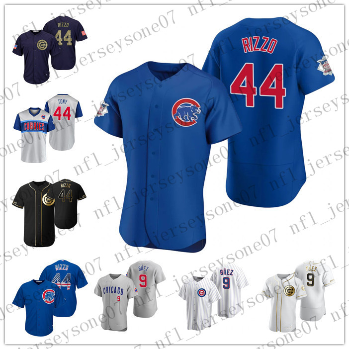 

Custom Men womens youth Chicago Cubs 44 Anthony Rizzo 9 Javier Baez White blue green black Gray Authentic 2020 Road Jersey