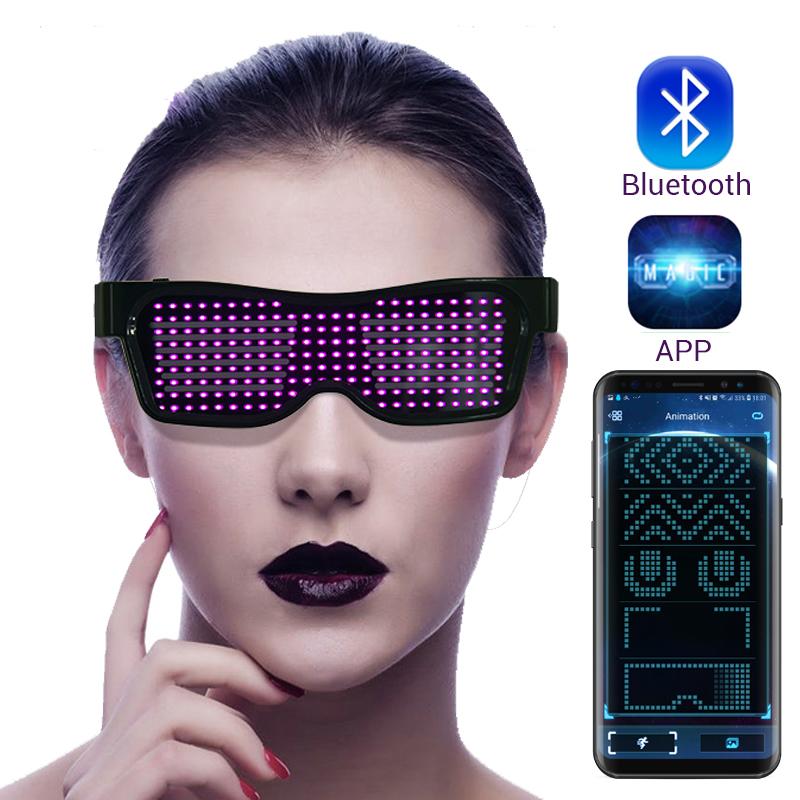 

Magic Bluetooth Led Party Glasses APP Control Luminous Glasses EMD DJ Electric Syllables Party Eye