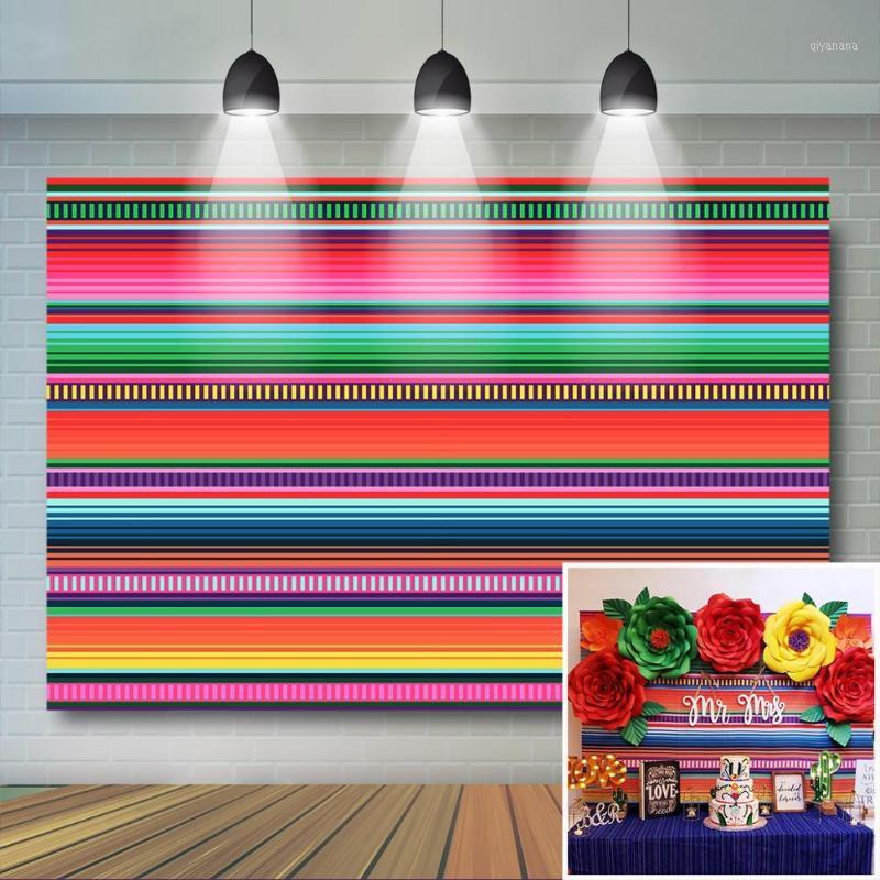 

Colored Stripes Fiesta Backdrop Cinco De Mayo Mexican Festival Photography Background Fiesta Birthday Event Party Banner Decor1