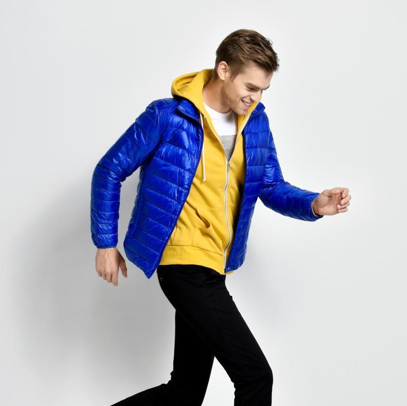 

Men's Winter New Light and Slim Down Cotton Clothes with Vertical Collar Men's Parkas Winter Hooded Coat Down Cotton Suit1, Black