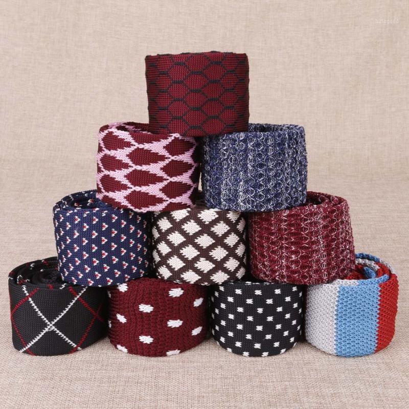 

Neck Ties 2021 5.5cm Knitted Necktie Men's Suits Knit Tie Plain For Wedding Dress Bridegroom Corbatas Ties1