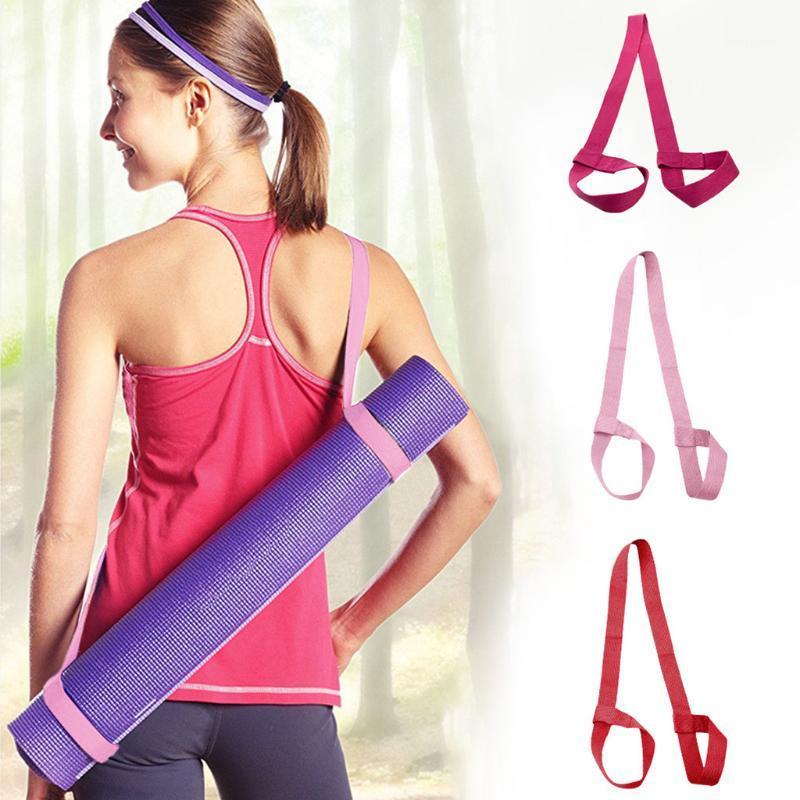 

Yoga Mat Strap Strap Belt Adjustable Sports Sling Carrier Shoulder Carry Exercise Stretch Fitness Elastic Yoga Belt p31, Pink