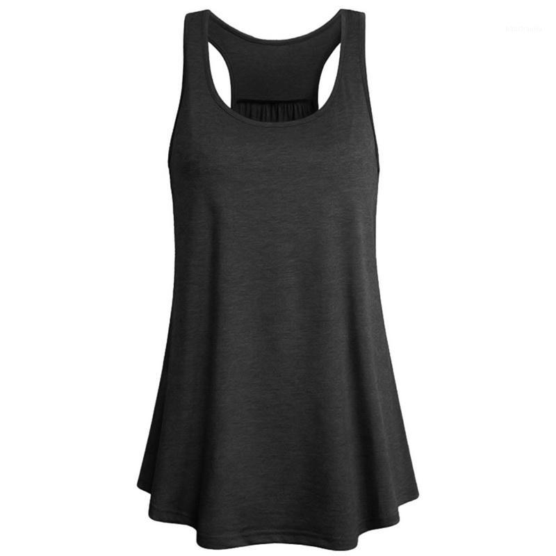 

2020 Women Summer I-shaped Back Vest Tanks Top Running Sport Shirt Gym Yoga Top Loose Sleeveless Basketball mujer Jogging Vests1, Black3