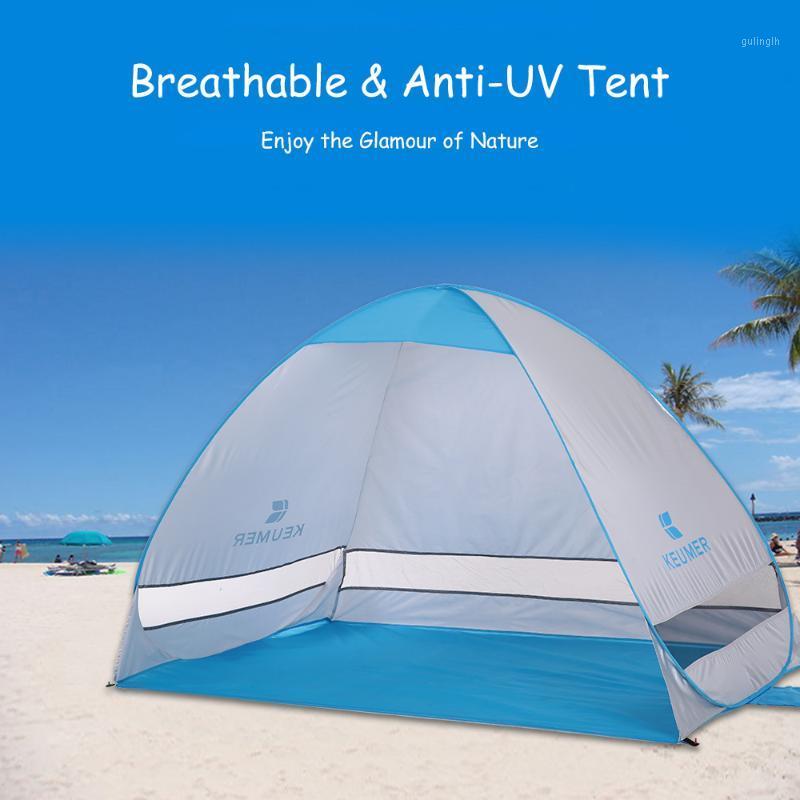 

Outdoor Automatic Tent Instant up Camping Tent Portable Travel Beach Anti UV Shelter Fishing Hiking Picnic Silver X88B1