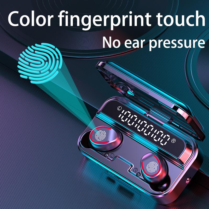 

Bluetooth 5.1 Earphones TWS Wireless Earbuds Touch Sports Waterproof Music 2000mAh Earbud With Microphone Earphone, White